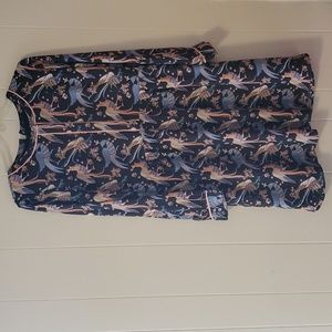 Ann Taylor Navy and Pink Floral Dress